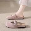 CRLAYDK Retro Women's Casual Loafers Slip On Flat Shoes Comfort Buckle Dressy Ladies Work Backless Walking Moccasins Slides