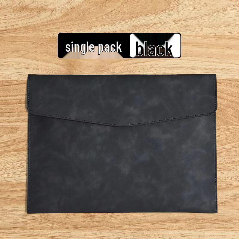 A4 Leather Document Briefcase: Minimalist, Retro, Waterproof, Large Capacity, Single Layer Business Bag