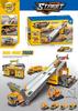 CHuxin Vehicle Toy Truck Foldable Sliding Transformable Rail Track Compact Box Design Transforming Toy Car Play Truck for Kids 4 Mini Cars Included