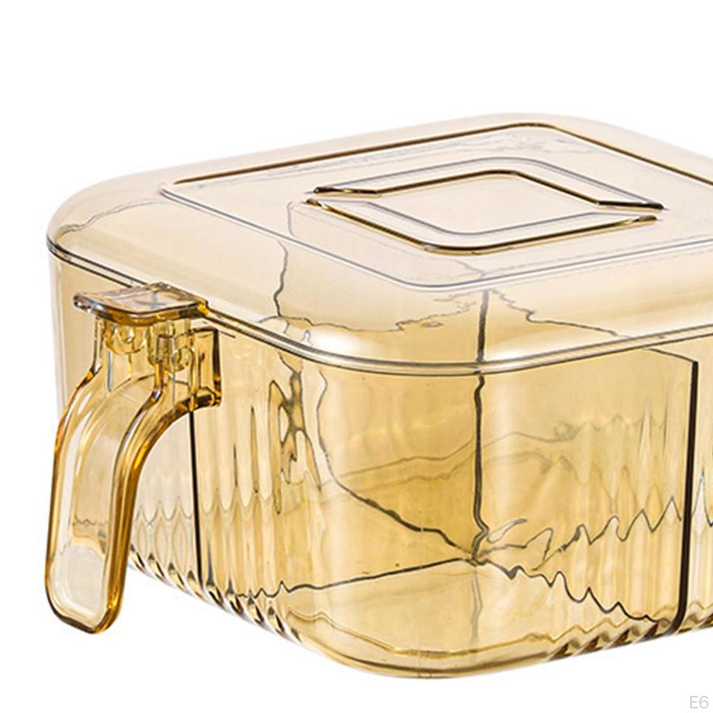 4 Storage Compartments Seasoning Box for Dining Table Home Kitchen
