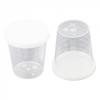 Clear Plastic Medicine Measuring Cups with White Lids Set of 10 (30ml)