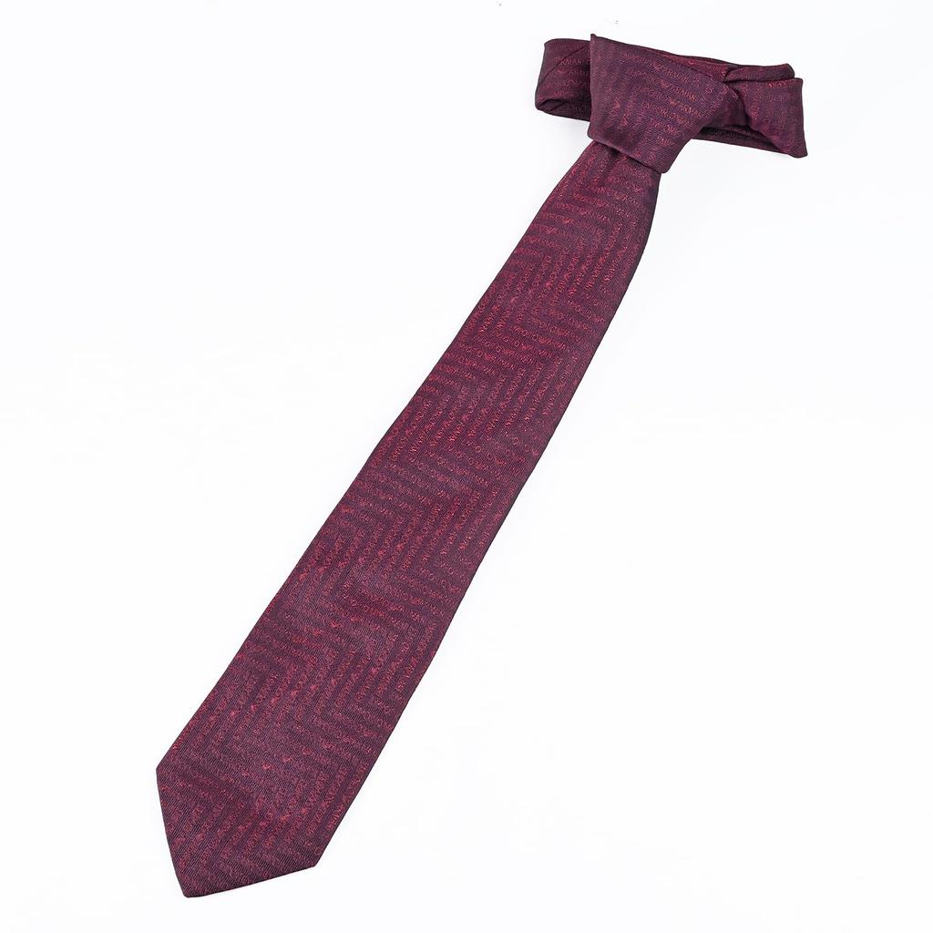 [Emporio Armani] Emporio Armani Men's Tie, 7.5cm wide, 100% Silk, Chevron Motif, Bordeaux, MADE IN ITALY, 340075 3R604 00176 [Item]