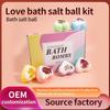 Bulle de Bain Saint-Valentin en Forme de Cœur - Boule de Sel de Bain à l'Huile Essentielle pour un Bain à Bulles Luxueux