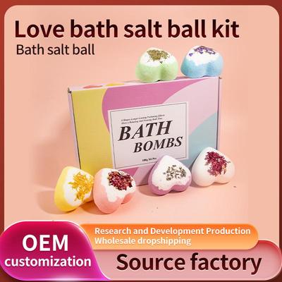 Heart-Shaped Valentine's Day Bath Bomb - Essential Oil Bath Salt Ball for a Luxurious Bubble Bath