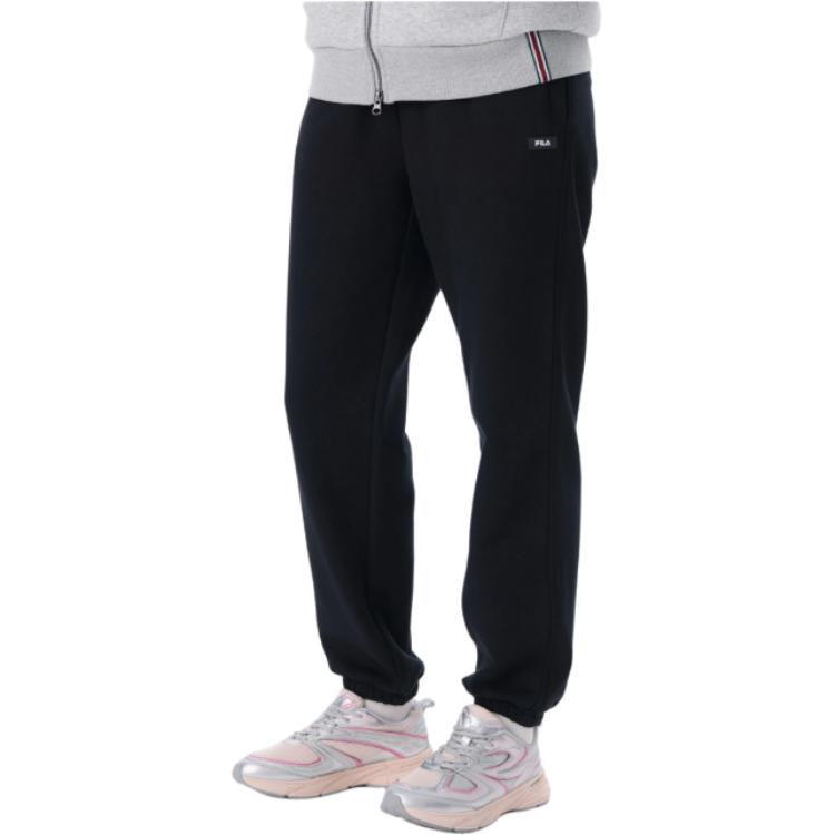 FILA Casual Pants Unisex Black Thickened Cuffed Pants FS2FPG4102X-BLK