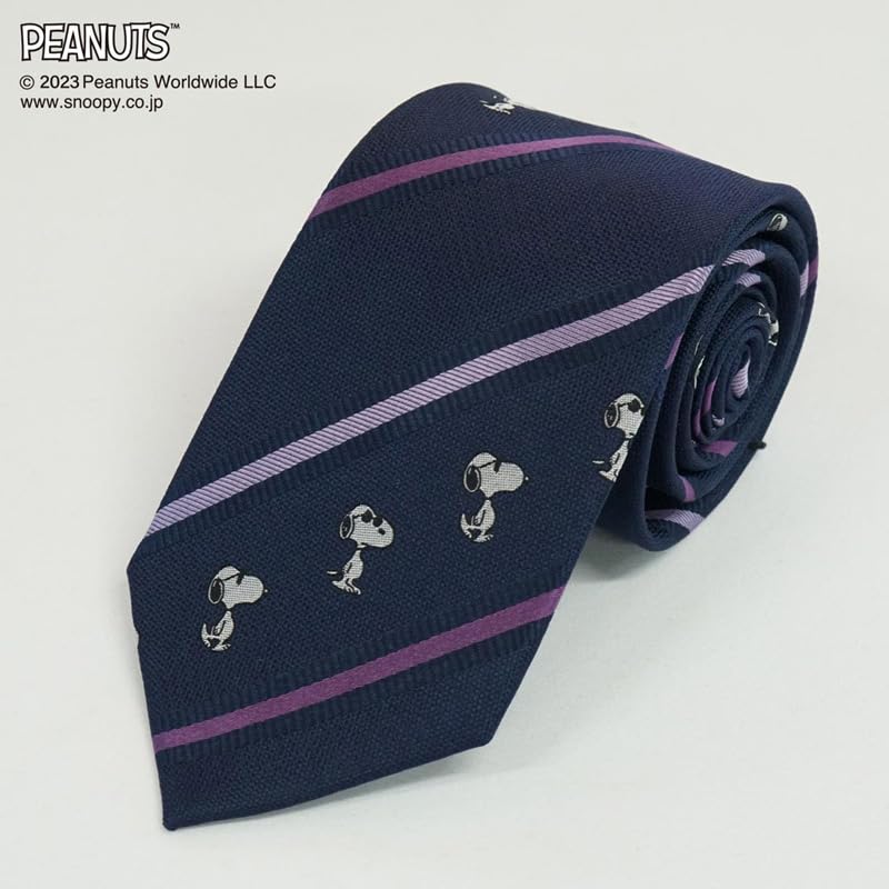 [Peanuts] Snoopy Joe Cool Tie, Stripe Pattern, PN918305, Navy