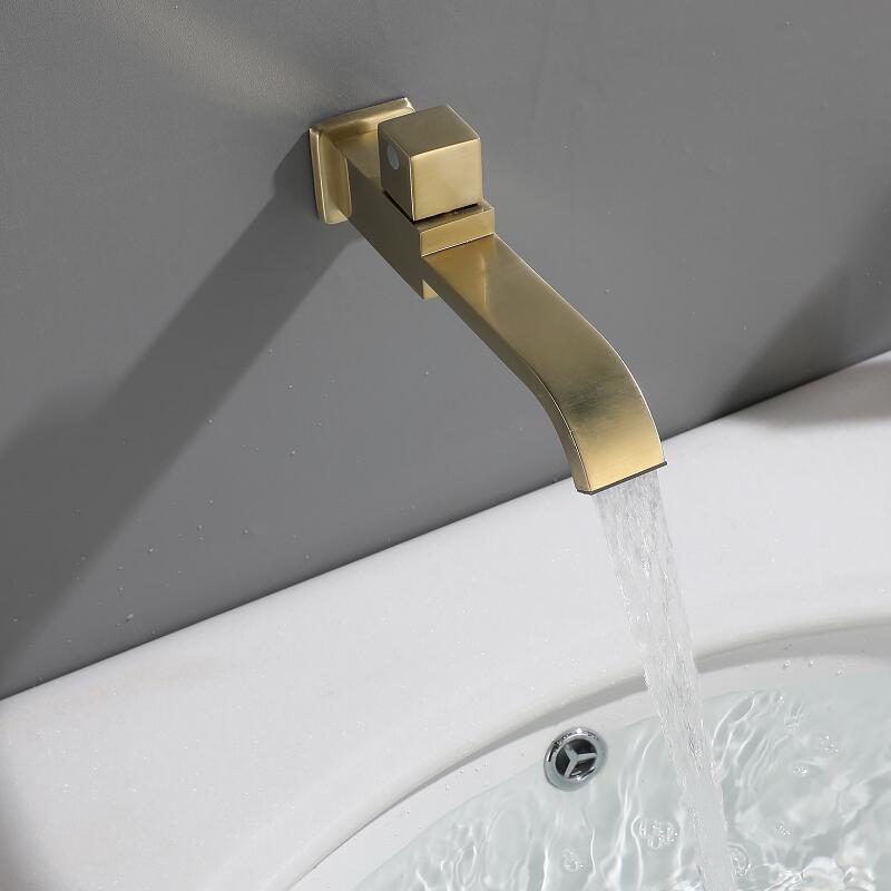 Tuqiu Basin Faucet Only Cold Brushed Gold Bathroom Faucet In-Wall Bathroo Faucet  Bathroom Sink Tap Basin Mixer Tap Set