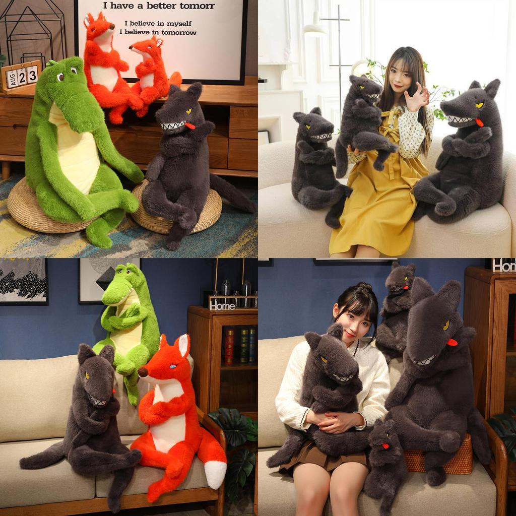 Adorable Plush Green Crocodile Cute Faux Wolf And Fox Stuffed Animal Toy For Kids