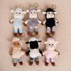 Cute Cartoon Plush Sheep Keychain Soft Fluffy Fabric Bag Charm for Women Girls Backpack Pendant Creative Gifts