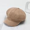 100% Fashionable Octagonal Hat Korean Version British Retro Solid Color Baseball Cap Beret Shows Small Face