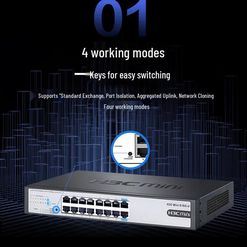 H3C Mini Series 16-Port Gigabit Unmanaged Enterprise Switch