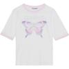 Ganni Ss23 Butterfly Print Pullover Round Neck T-Shirt Women Tops White T3353-151