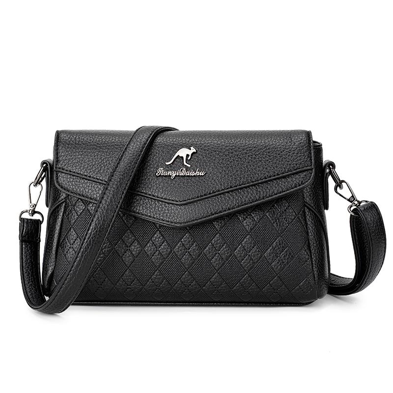 Solid Color Luxury Designer High Quality Leather Women's Handbag Purses Multifunctional Ladies Shoulder Messenger Bags Sac Femme