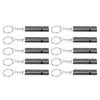 10Pcs Aluminum Alloy Emergency Survival Whistle Double Tube High Frequency Survival Whistle with Keychain