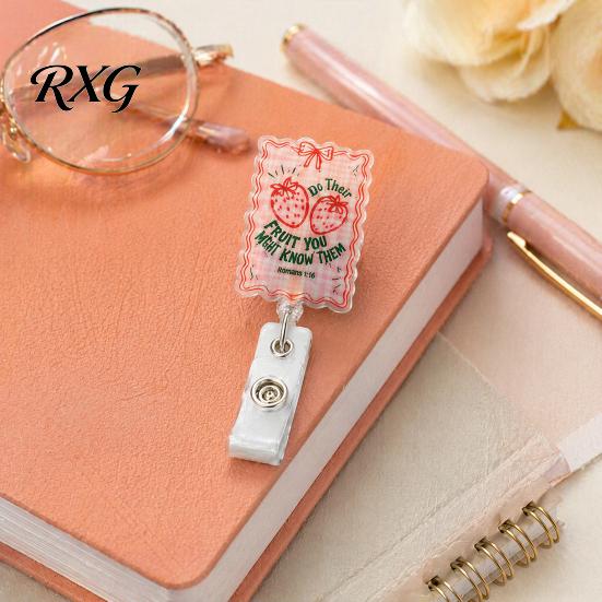 Cute Badge Reel Nurse Reel, Funny Retractable Glitter Acrylic Name Tag Holder with Bow Clip, Sparkly ID Card for Teachers Student Staffs