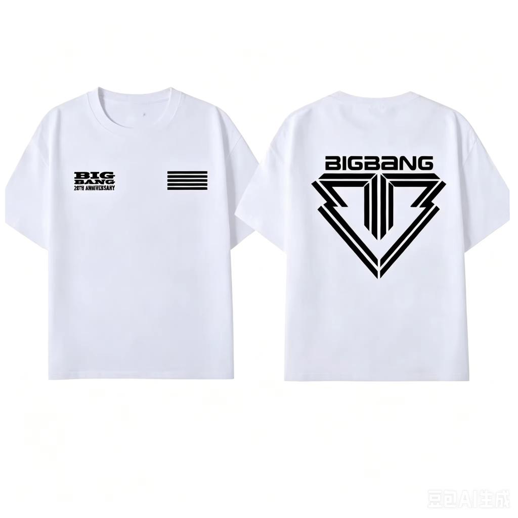Hete Verkoop 2026 Bigbang 20e Verjaardag Concert T-shirt Mannen Vrouwen Zomer Katoenen Kleding Oversized T-shirt Harajuku Hip Hop Punk T-shirt