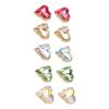 10Pcs Glass Rhinestone Bulk Twisted Heart Nail Jewels Crystal Charms Art Decorations Crafts Supplies Gold Bottom
