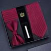 Tie Five-Piece Men'S Business Dress 8Cm Tie, Zipper Hand With The Same Bow Tie, Suit Square Scarf Cufflinks
