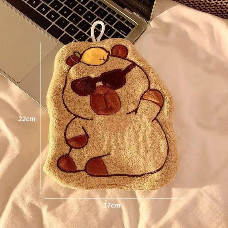 Quick Drying Soft Polyester Hand Towel with Capybara Water Absorption Small Towel for Hands and Face