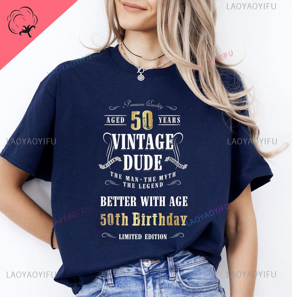 Mens Luxury Tshirt Vintage Year 1974 - Limited Edition 49rd Birthday Mens Funny T-Shirt 50 Year Old T Shirt Summer Tops Tees