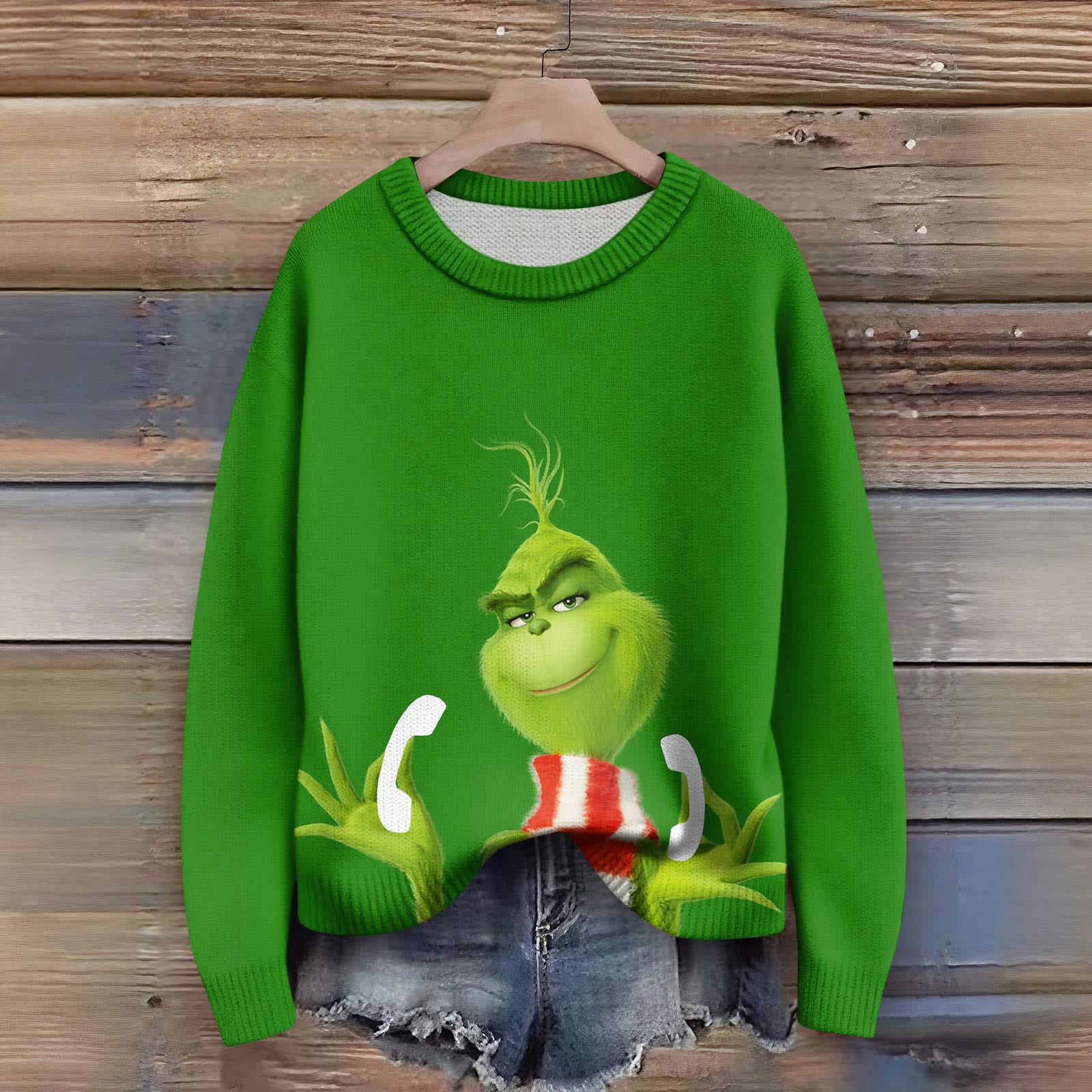 Пуловеры с длинным рукавом для женщин с круглым вырезом повседневные милые с принтом вязаные оверсайз XXL 2359₽