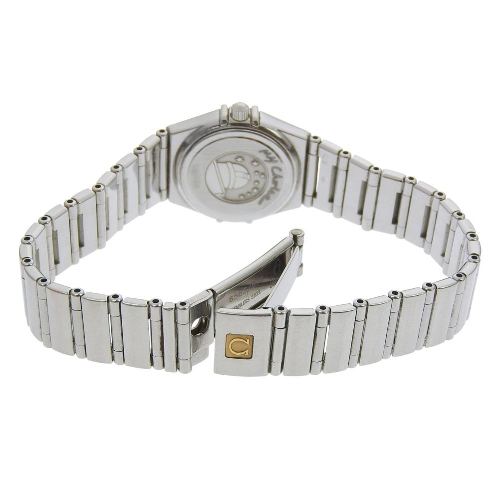 Omega Constellation My Choice Watches 1561.70 Shell White shellDial Stainless Steel Quartz Analog Display Women Used