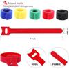 Organize Your Cables with 60PCS Reusable Fastening Velcro Cable Ties - 6 Inch Cable Management Ties in 6 Colors, Adjustable Cord Ties with Hook and