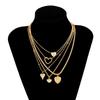 Trendy Metal Bowknot Heart Layered Clavicle Necklace