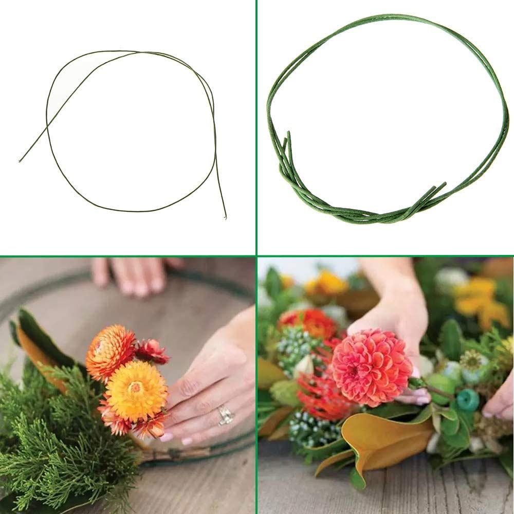 50ks/šarže 26# 0,45 mm Květinový drátek Květinové aranžmá a DIY řemesla Zelený květinový drátek pro květináře Květinové aranžmá 14 palců
