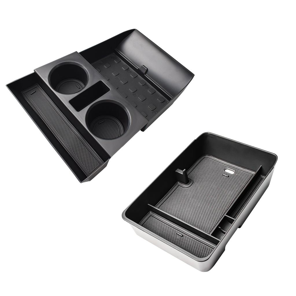 Center Console Organizer 2PCS For 2025 Hyundai Santa Fe Lower Cup Holder Armrest Storage Box Center Console Tray ABS Accessories