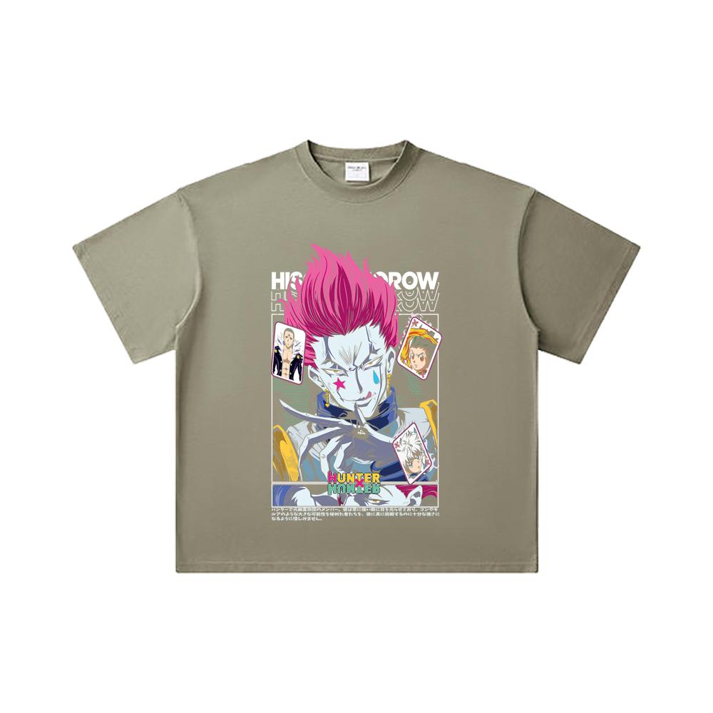 260 GSM Double Yarn 32 Count 100% Cotton HXH V3 Hisoka Print Unisex Heavy Cotton T Shirt