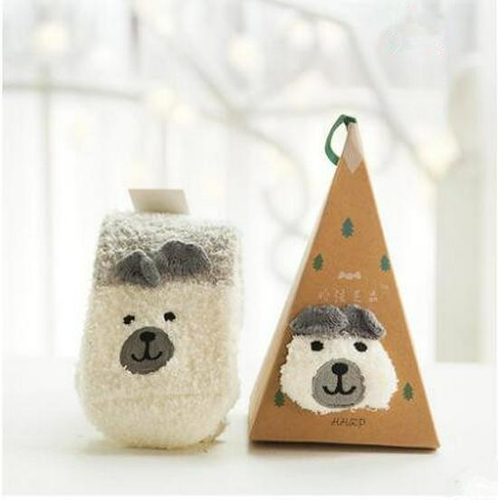 

Уютные рождественские носки из кораллового флиса: Плотный, 3D-мультяшный вышитый флис, полуторослойный, идеально подходит для дома Adult version