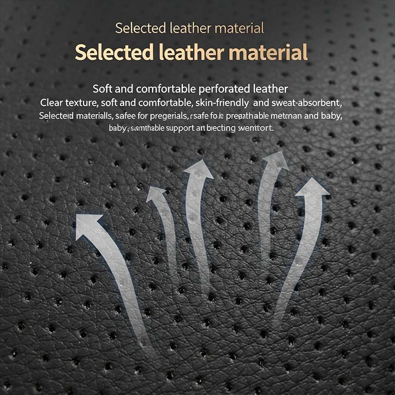 NWL3 2pcs Car Seat Leather Headrest Neck Pillow, Soft Comfortable Neck Support for VW Golf Passat Tiguan Skoda Octavia Kodiaq Auto In