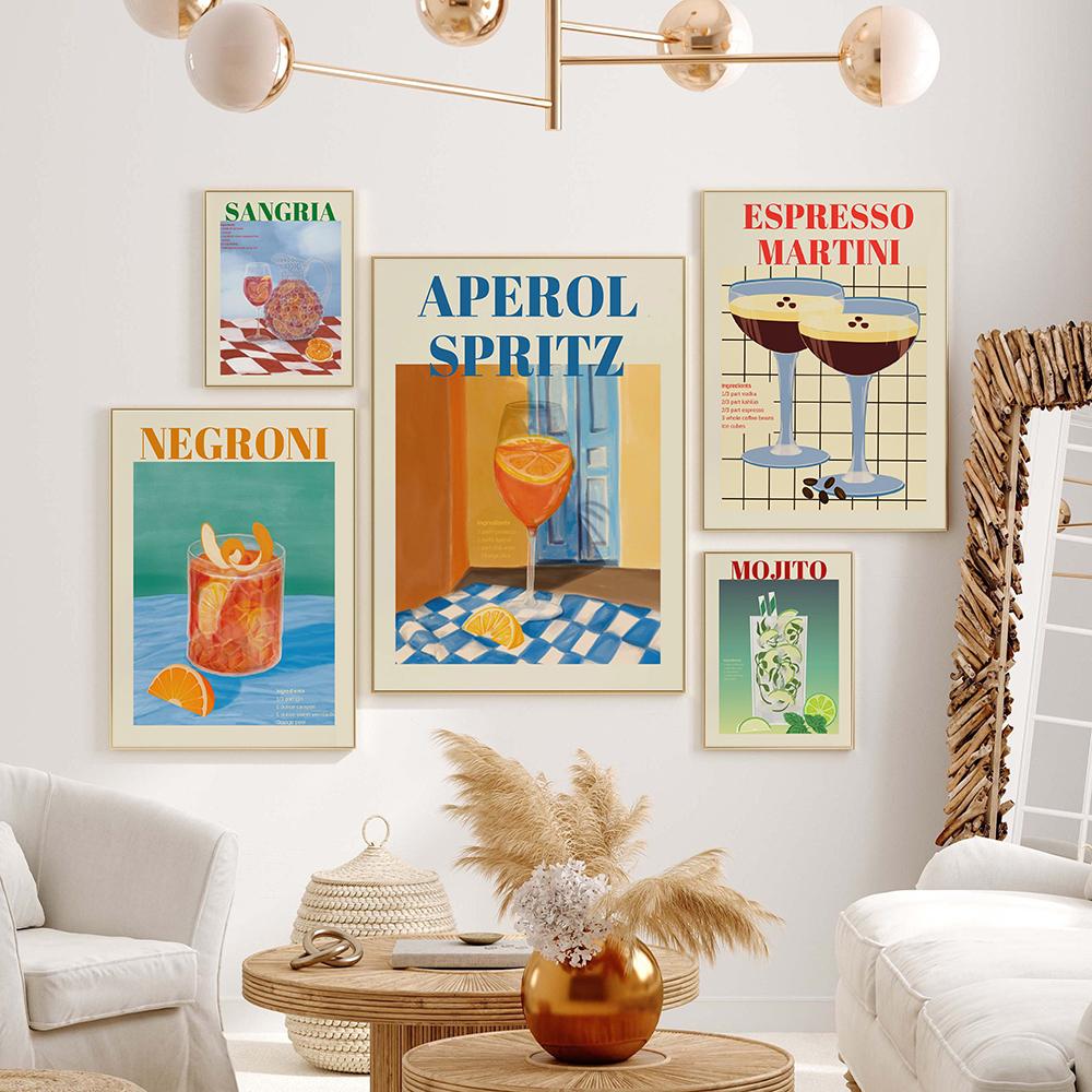 

Мохито, вино, коктейль, кофе, виски, настенная живопись на холсте, постеры на скандинавскую тему и принты, украшение для кухни, бара