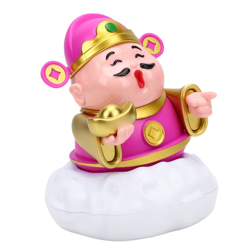 Caishen Statue Solar Powered Auto Shaking Tsai Shen Yeh Figurine Wealth Fortune Statue for Home Store   Car