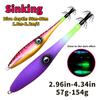 Sinking Luminous Squid Jig 57g-154g Deep Sea EGI Squid Lure 50-80m Diving Glow In Dark Octopus Cuttlefish Bait
