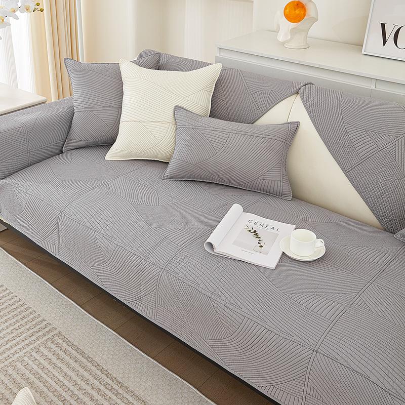 Pure Cotton Sofa Cushion for All Seasons, Cotton Non-slip Cushion, Simple Modern Fabric Sofa Cover, Backrest Cover and Cloth Towel