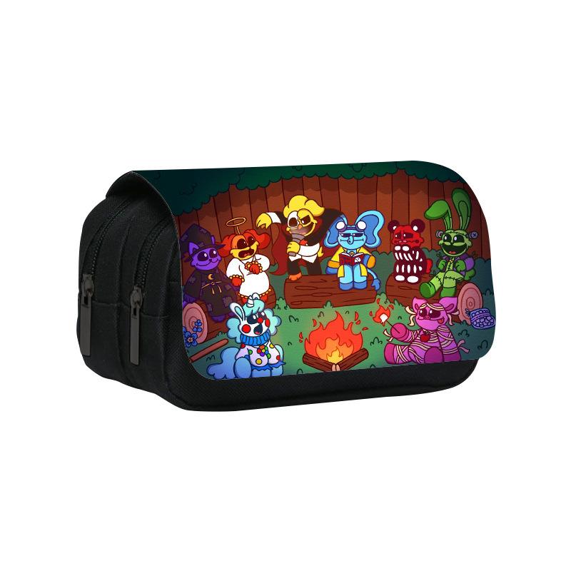 Doppellagiges Federmäppchen Lachende Critters 22cm/8,7inch Schultaschen-Stifteetui für Schüler Großer Stauraum Schüler-Federmäppchen Schulgeschenk