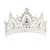 Crystal Bridal Crown Tiara Metal Base Tall Crystal Crown Vintage Queen Crown
