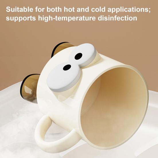 Mouthwash Cup Cartoon Design Unbreakable Toothbrush Holder Ergonomic Handle Dishwasher Safe Water Mug