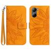 HT04 For ZTE Libero 5G IV Sunflower Series Phone Case Leather Wallet Cover with Hand Strap