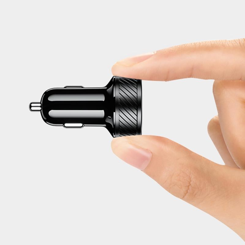 Universal QC3.0 USB Dual Port USB C Type C PD Car Adapter Fast Car Charger with for Touch Power Switch LED Backlight