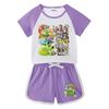 Kids' Summer Color Block Sports Set: Baby Shorts & Short Sleeve T-shirt