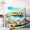 Peace Flower Bus Home Custom Blankets Comfortable Soft Lightweight Multiseason Blanket For Picnics Sofas Offices Beds Living Rooms Perfect Gift For