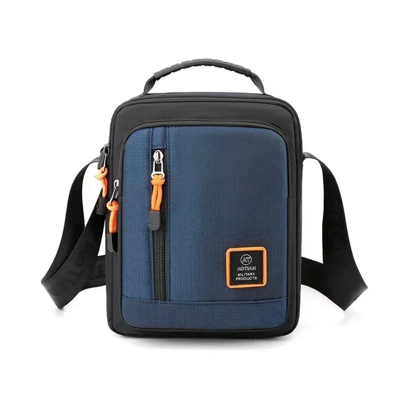 Moda 3 camadas dos homens pequena bolsa de ombro alta qualidade durável náilon masculino bolsa portátil saco do mensageiro aleta mini cintura saco