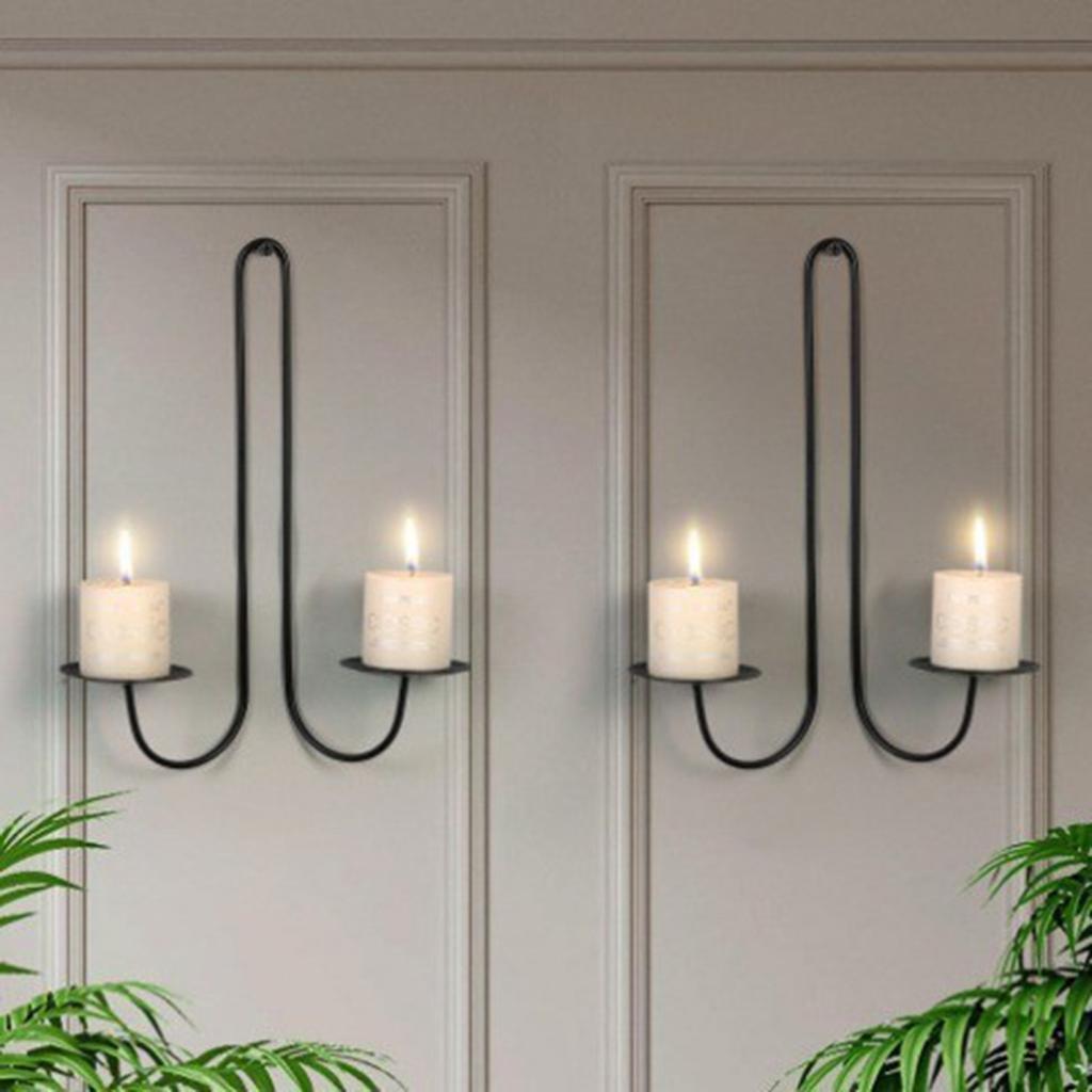 Yousheng Iron Candle Sconce Libra Style Wall Candle Holder Hanging Candle Holder for Living Room Dining Room And Fireplace Decor