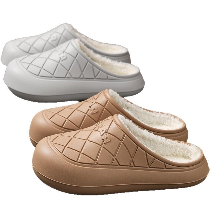 Fleece Waterproof Cotton Slippers Winter Home Indoor Couple Warm Shoes Supermarket