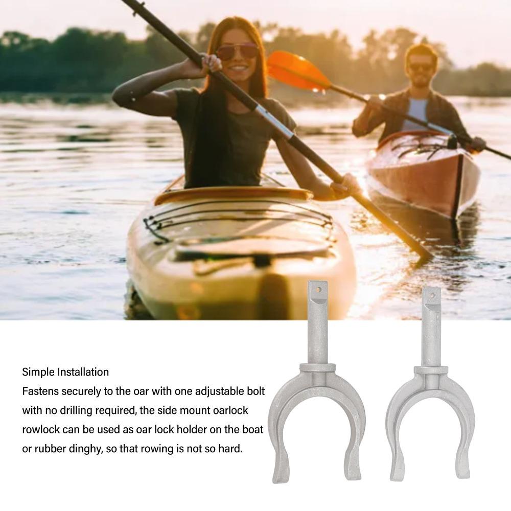 2Pcs Aluminum Side Mount Oarlock Oar Lock Boat Rowlock Portable Socket Bracket  Canoe