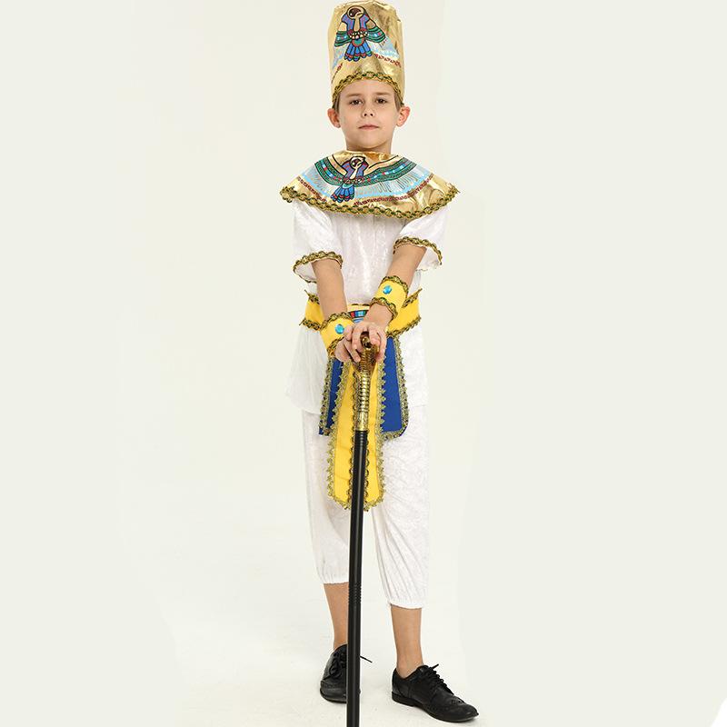 Carnival Kids Egypt Cosplay Costume King Pharaoh Adult Nile Boys Girls Party Gift Children Clothes