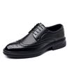 Hollow Out Mens Formal Leather Dress Shoes British Stylish Business Dress Men Flats High Quality Brogues Oxford Shoes Man